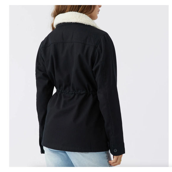 Hang Ten Utility Jacket Size XL Sherpa Black Canvas Field Trucker Barn Coat - Picture 2 of 9
